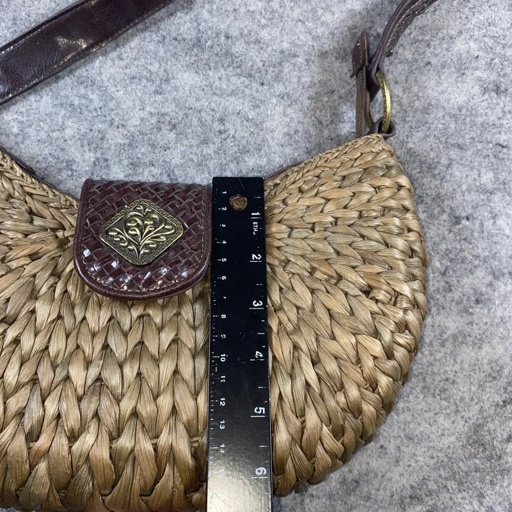 Vintage Coldwater Creek‎ Woven Purse with Braided Leather Strap and Brass Detail